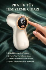 Dijital Ekranlı M118 Exstra Bıçaklı Şarjlı Tüy Temizleme ve Tiftik Temizleme Makinesi