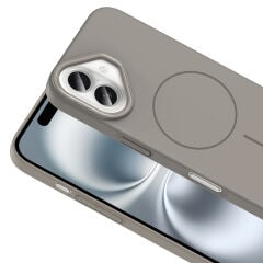 iPhone 16 Plus Kılıf Kablosuz Şarj Özellikli Ruby Silikon Kapak