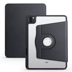 iPad Pro 11 2020 (2.Nesil) Kılıf Termik Kalem Bölmeli Dönebilen Standlı Kılıf Siyah