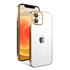 iPhone 12 Kılıf Kamera Korumalı Renkli Çerçeveli Garaj Kapak