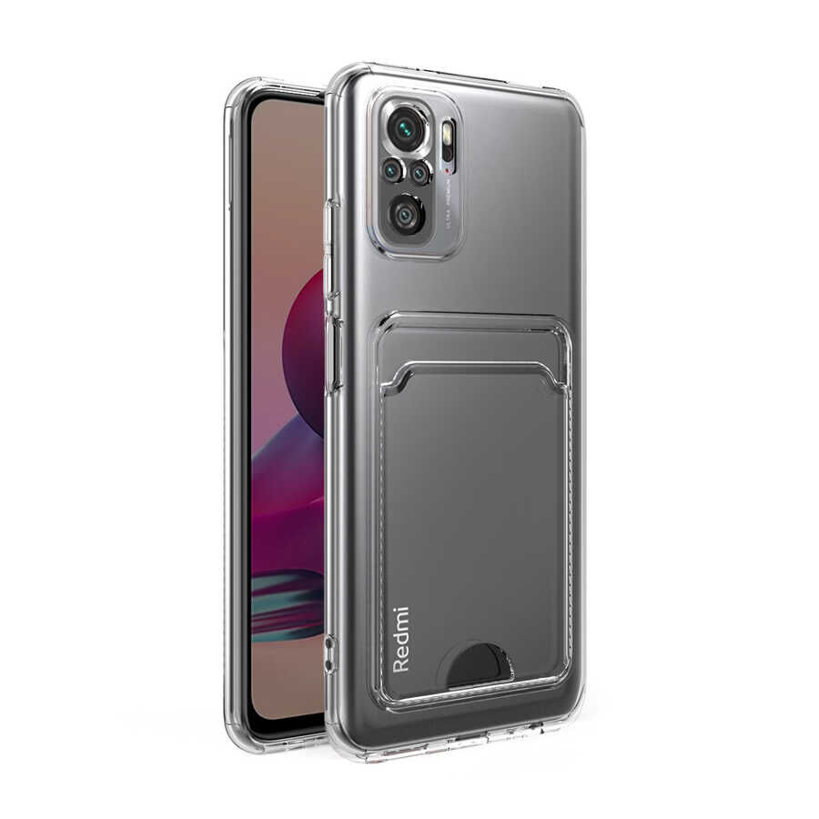 Xiaomi Poco M5S Kılıf Kartlıklı Şeffaf Setra Clear Silikon Kapak
