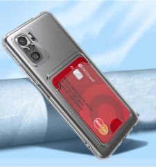 Xiaomi Poco M5S Kılıf Kartlıklı Şeffaf Setra Clear Silikon Kapak
