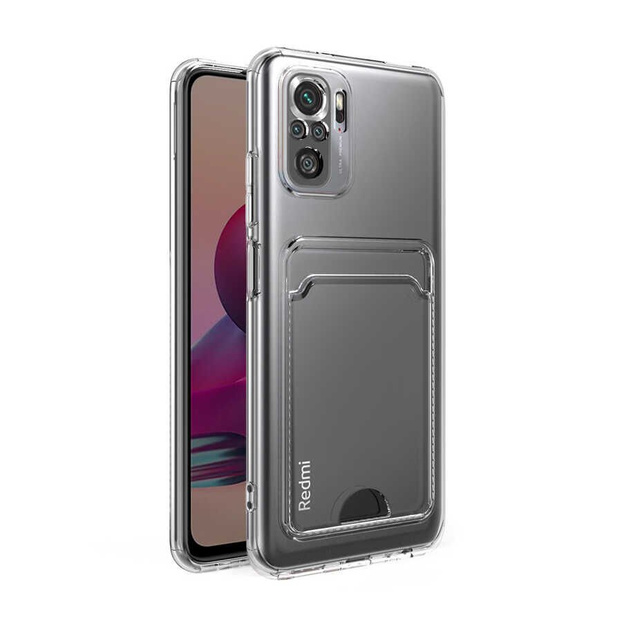 Xiaomi Poco M5S Kılıf Kartlıklı Şeffaf Setra Clear Silikon Kapak Renksiz
