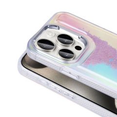 iPhone 15 Pro Max Kılıf Airbagli Renkli Arka Yüzey Boncuk Tasarımlı Kumul Kapak