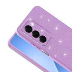 Xiaomi Redmi 15 Kılıf Kamera Korumalı Simli Lüks Koton Kapak