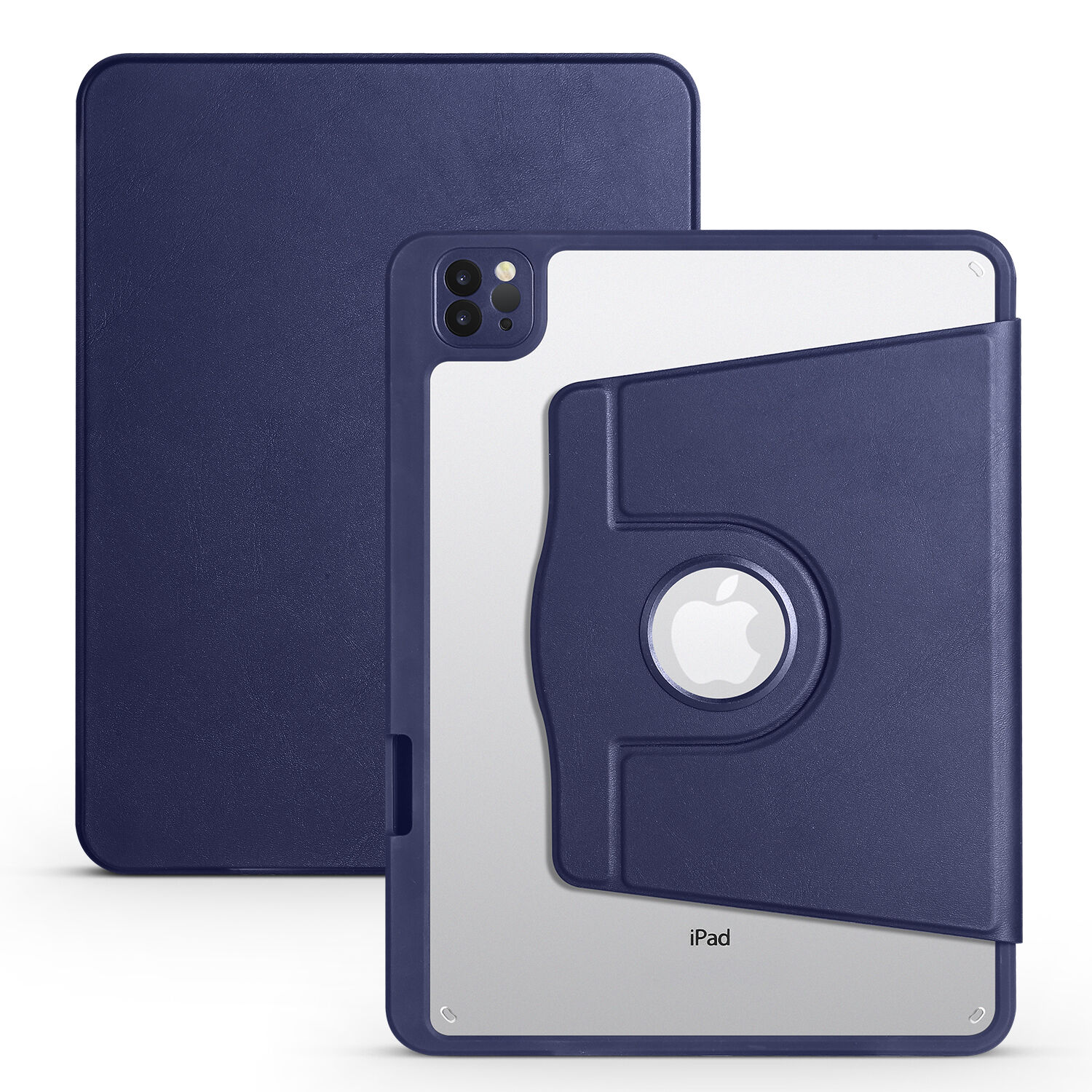 iPad Pro 11 2020 (2.Nesil) Kılıf Termik Kalem Bölmeli Dönebilen Standlı Kılıf Lacivert