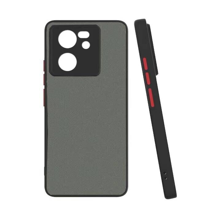 Xiaomi Mi 13T Kılıf Mat Kamera Korumalı Renkli Tuşlu Sert Silikon Hux Kapak Siyah