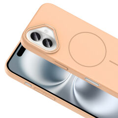 iPhone 16 Kılıf Kablosuz Şarj Özellikli Ruby Silikon Kapak