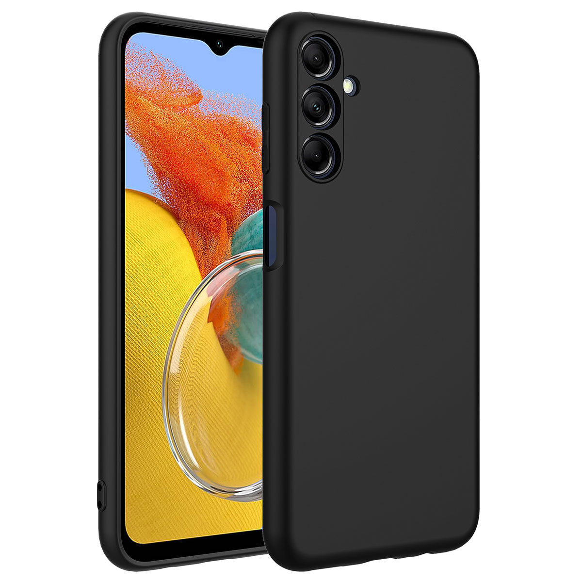 Samsung Galaxy M14 Kılıf Kamera Korumali Mara Lansman Kapak Siyah