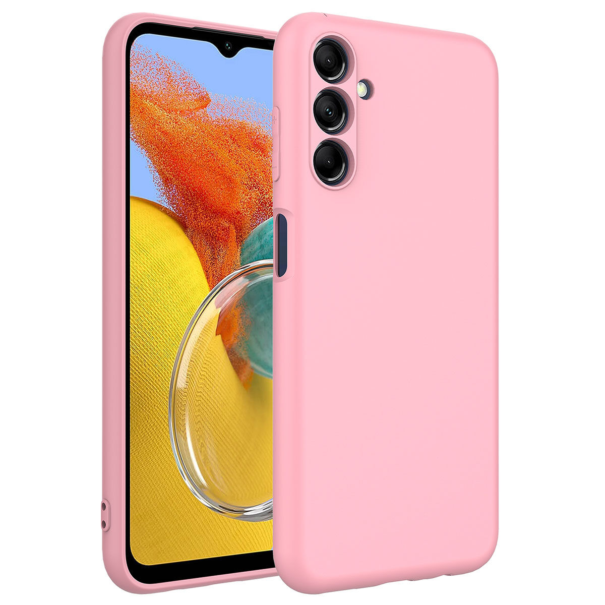 Samsung Galaxy M14 Kılıf Kamera Korumali Mara Lansman Kapak Pembe