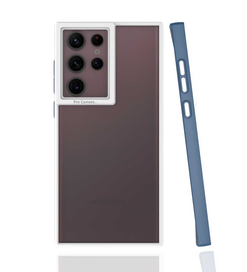 Samsung Galaxy S22 Ultra Kılıf Mima Kapak Lacivert