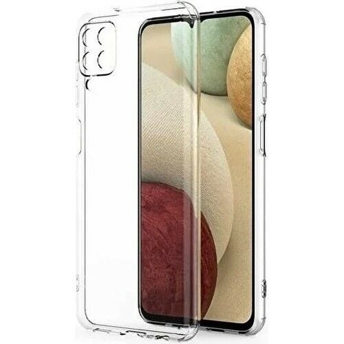 Samsung Galaxy A12 Kamera Korumalı Şeffaf Yumuşak Silikon