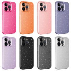iPhone 14 Pro Kılıf Kamera Korumalı Simli Lüks Koton Kapak