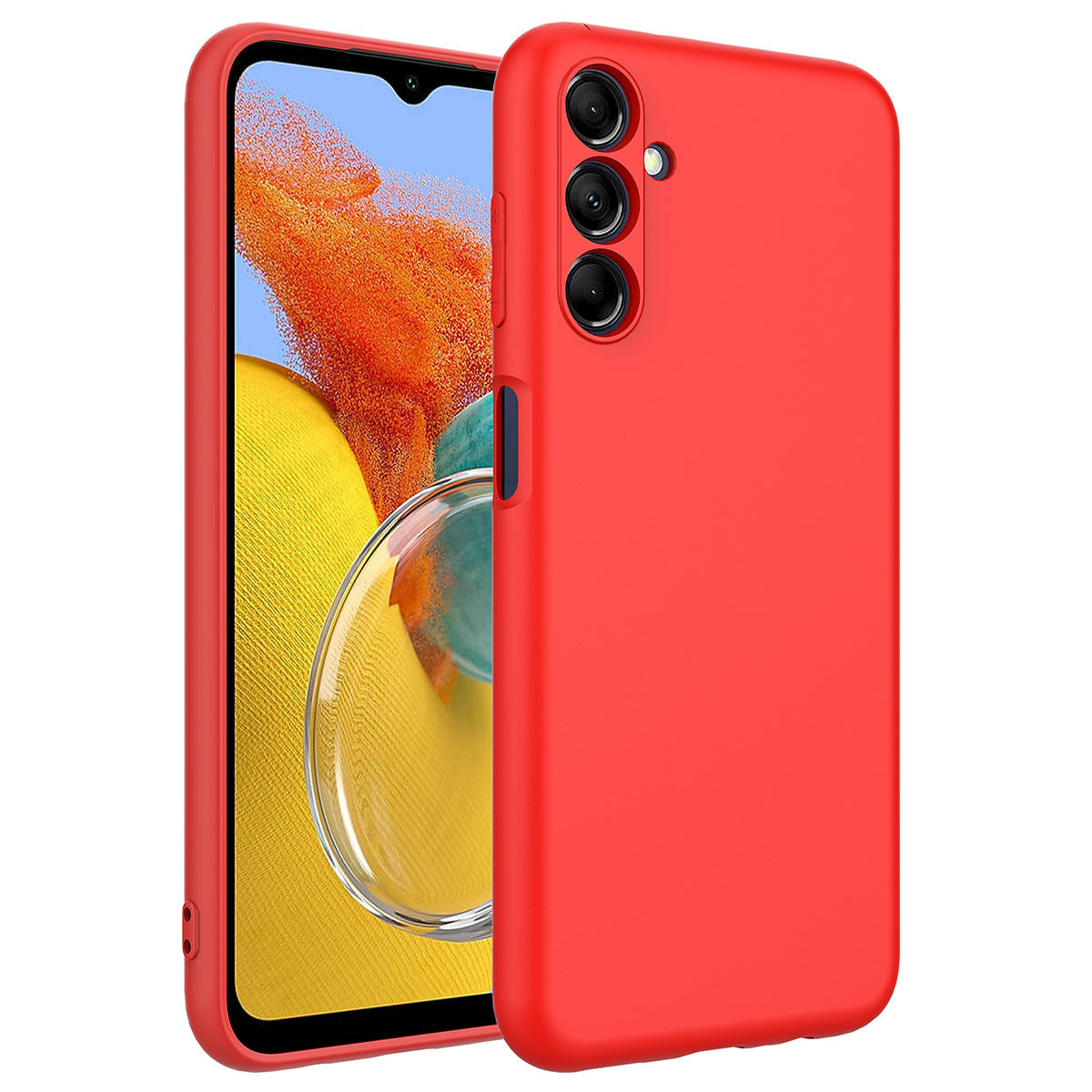 Samsung Galaxy M14 Kılıf Kamera Korumali Mara Lansman Kapak Kırmızı