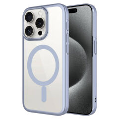 iPhone 15 Pro Kılıf Wireless Şarj Özellikli Sert PC Mat Riksos Magsafe Kapak Kılıf