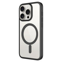 iPhone 15 Pro Kılıf Wireless Şarj Özellikli Sert PC Mat Riksos Magsafe Kapak Kılıf