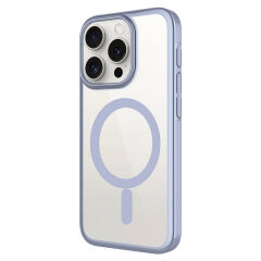 iPhone 15 Pro Kılıf Wireless Şarj Özellikli Sert PC Mat Riksos Magsafe Kapak Kılıf