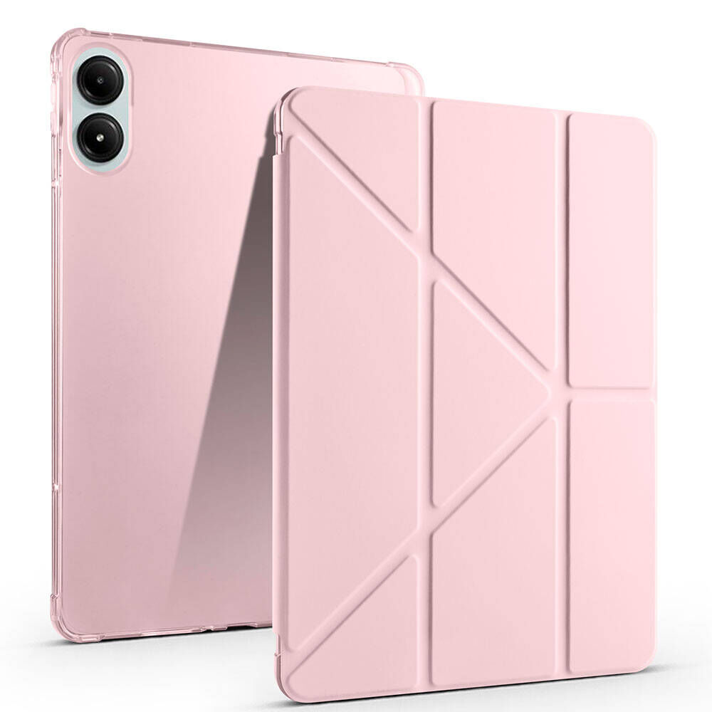 Xiaomi Redmi Pad Pro Kılıf  Tri Folding Kalem Bölmeli Standlı Kılıf Rose Gold
