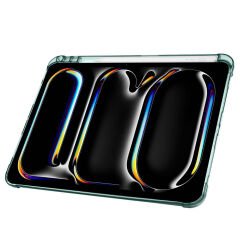 Apple iPad Pro 11 2024 Kılıf Tri Folding Kalem Bölmeli Standlı Kılıf Mor