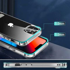 iPhone 13 Kılıf Standlı Şeffaf Silikon  L-Stand Kapak Renksiz
