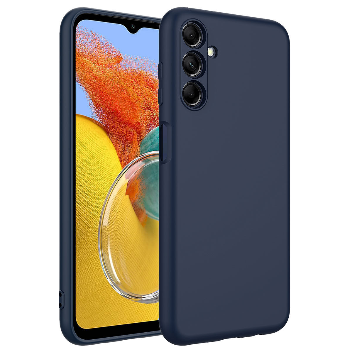 Samsung Galaxy M14 Kılıf Kamera Korumali Mara Lansman Kapak Lacivert