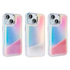 iPhone 15 Kılıf Airbagli Renkli Arka Yüzey Boncuk Tasarımlı Zore Kumul Kapak