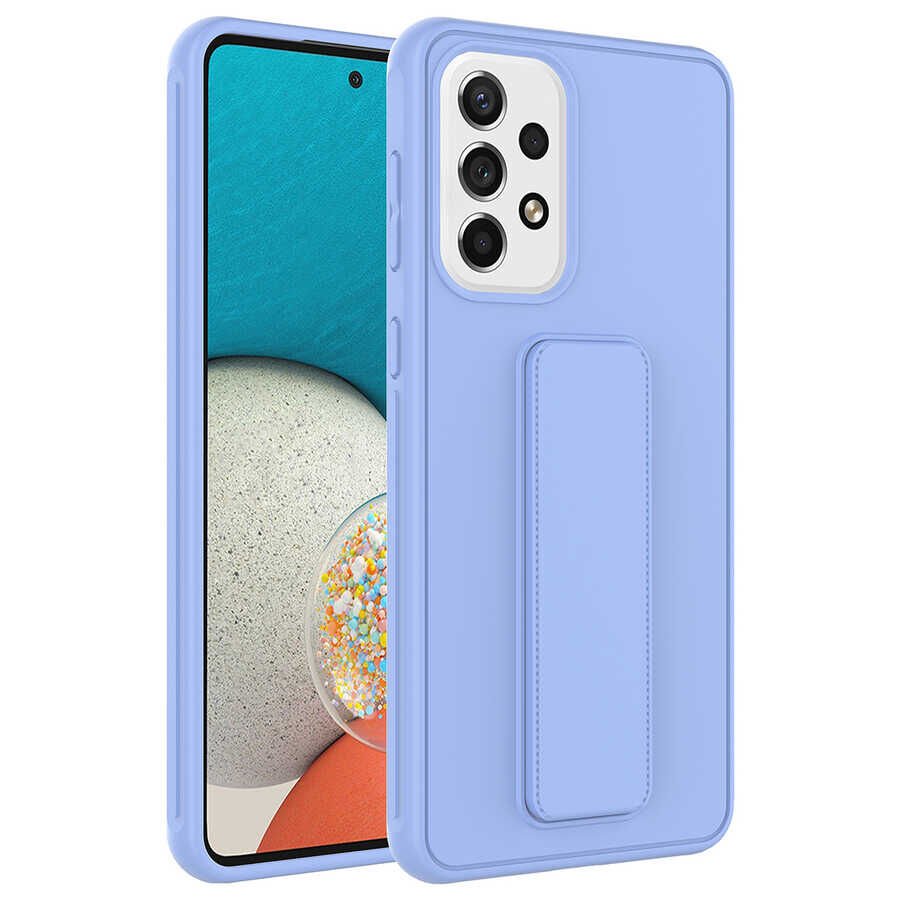 Samsung Galaxy A32 4G Kılıf Qstand Kapak Lila