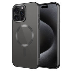 iPhone 15 Pro Kılıf Mat Tasarımlı Magsafe Wireless Şarj Özellikli Mat Setro Kapak Kılıf