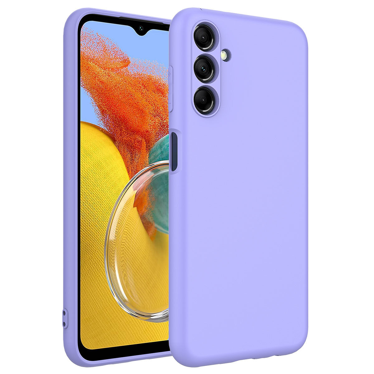 Samsung Galaxy M14 Kılıf Kamera Korumali Mara Lansman Kapak Lila