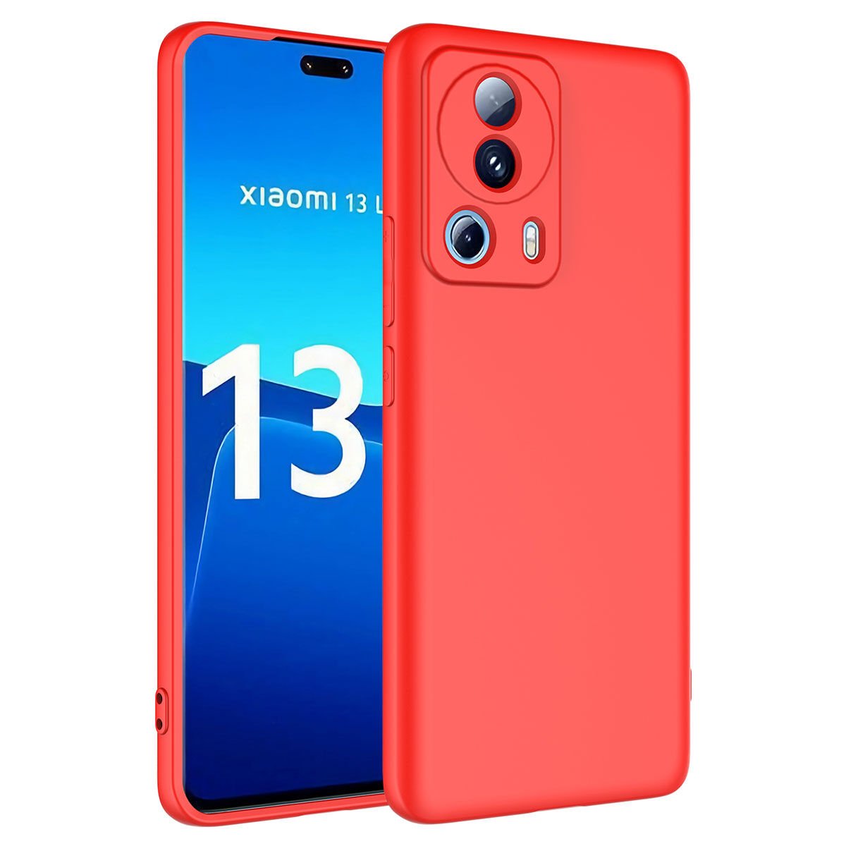 Xiaomi Mi 13 Lite  Kamera Korumali Mara Lansman Kapak kılıf Kırmızı