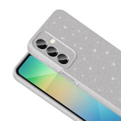 Samsung Galaxy A16 Kılıf Kamera Korumalı Simli Lüks Koton Kapak