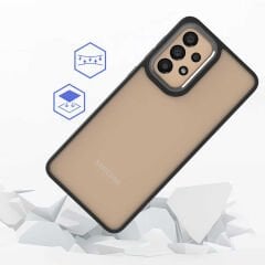 Samsung Galaxy A32 4G Kılıf Kamera Çıkıntılı Arkası Şeffaf Köşeleri Parlak Renkli Işlemeli Flora Kapak