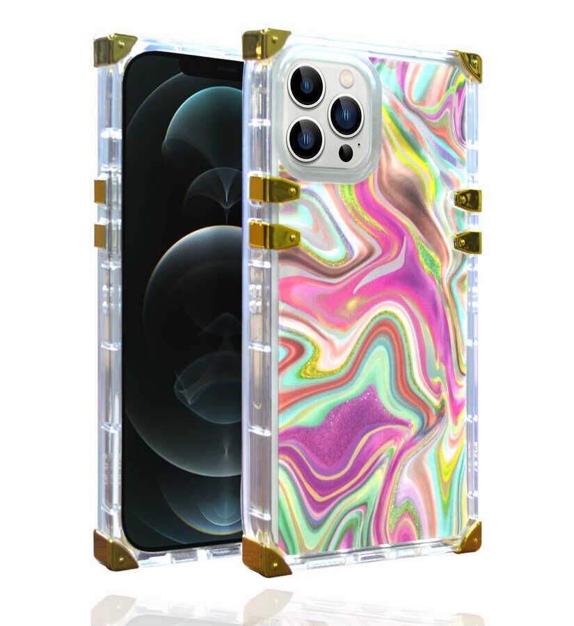iPhone 13 Pro Kılıf Ples Kapak Pembe Koyu