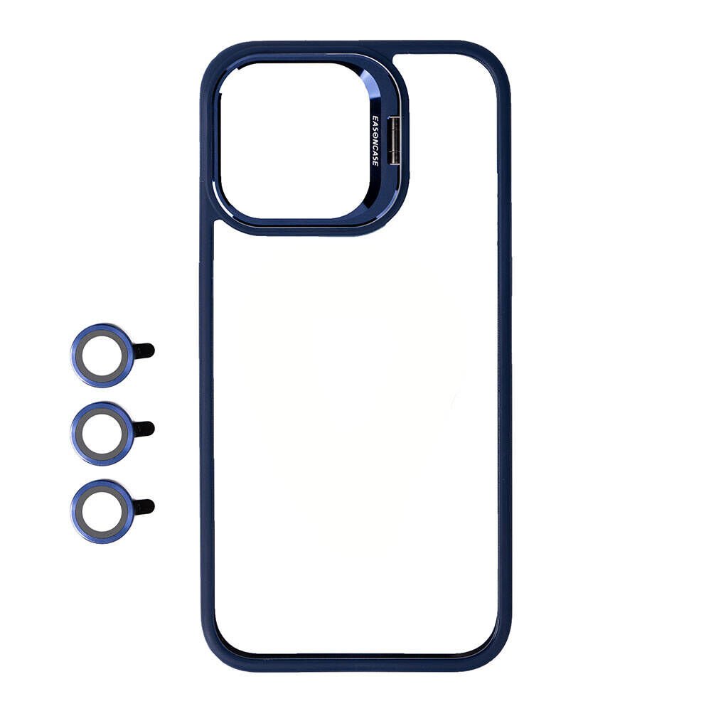 iPhone 15 Pro Kılıf Kamera Lens Korumalı Standlı Klon Lensli Kapak Kılıf