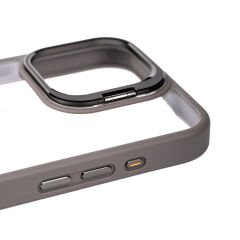 iPhone 15 Pro Kılıf Kamera Lens Korumalı Standlı Klon Lensli Kapak Kılıf