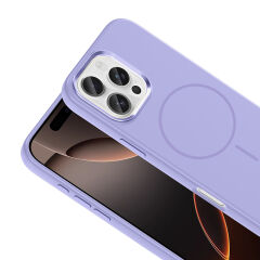 iPhone 16 Pro Max Manyetik MagSafe Şarj Özellikli Metal Kamera Korumalı Edi Silikon Soft Silikon Kılıf