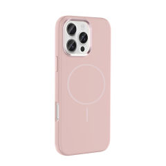 iPhone 16 Pro Max Manyetik MagSafe Şarj Özellikli Metal Kamera Korumalı Edi Silikon Soft Silikon Kılıf