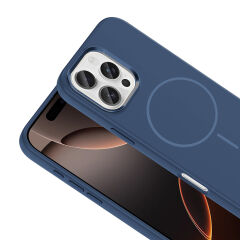 iPhone 16 Pro Max Manyetik MagSafe Şarj Özellikli Metal Kamera Korumalı Edi Silikon Soft Silikon Kılıf