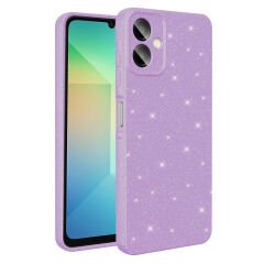 Samsung Galaxy A06 Kılıf Kamera Korumalı Simli Lüks Koton Kapak