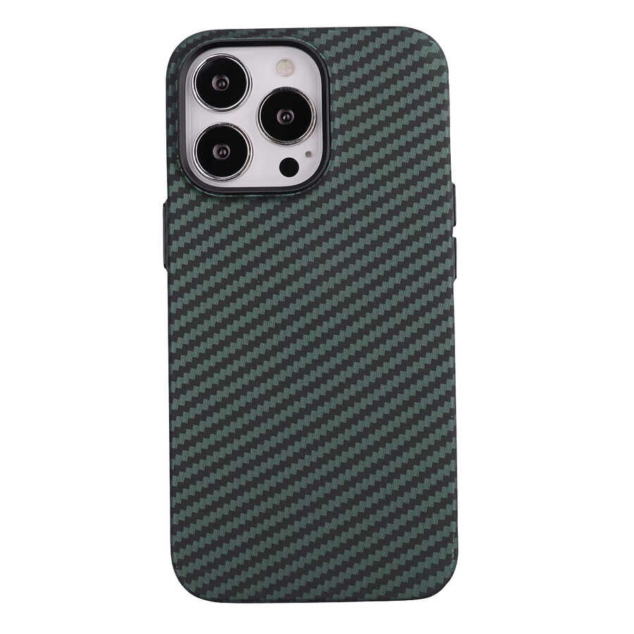 iPhone 13 Pro Max Kılıf Karbon Fiber Tasarımlı Karbono Kapak