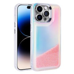 iPhone 14 Pro Kılıf Airbagli Renkli Arka Yüzey Boncuk Tasarımlı Kumul Kapak