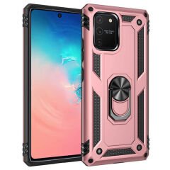 Samsung Galaxy A91 (S10 Lite) Kılıf Vega Tank Sert Yüzüklü Standlı Zırh Koruma Kapak
