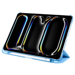 iPad Pro 11 2024 Smart Cover Kalem Bölmeli Standlı 1-1 Kılıf Mor