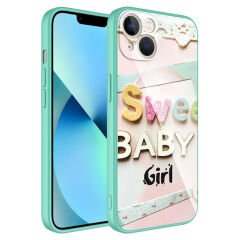 iPhone 13 Kılıf Kamera Korumalı Desenli Sert Silikon  Epoksi Kapak