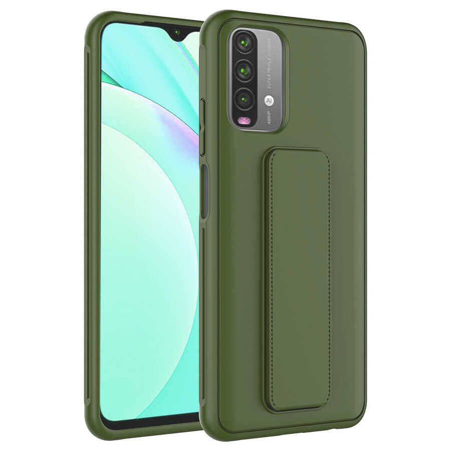 Xiaomi Poco M5S Kılıf Qstand Kapak Koyu Yeşil