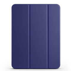 iPad Pro 11 2024 Smart Cover Kalem Bölmeli Standlı 1-1 Kılıf Lacivert