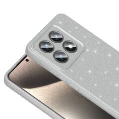 Xiaomi 14T Pro Kılıf Kamera Korumalı Simli Lüks Koton Kapak Lila