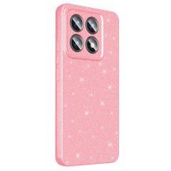 Xiaomi 14T Pro Kılıf Kamera Korumalı Simli Lüks Koton Kapak Lila