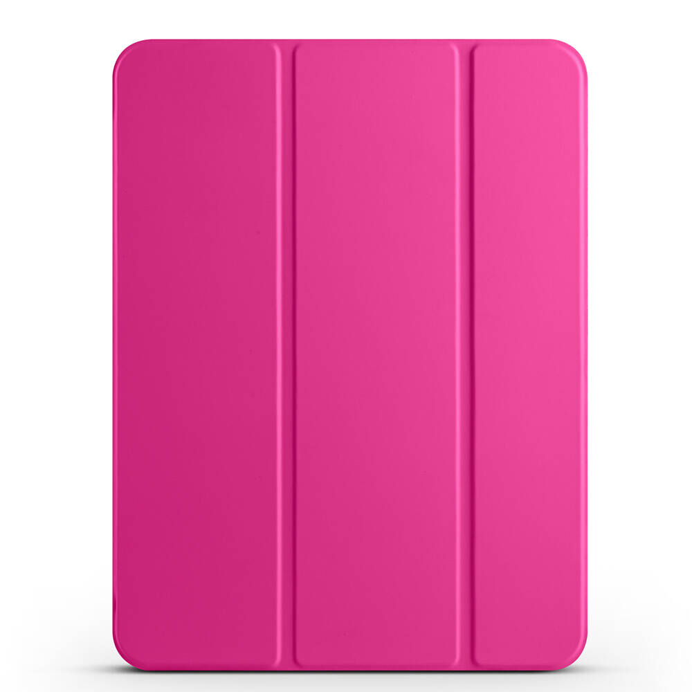 iPad Pro 11 2024 Smart Cover Kalem Bölmeli Standlı 1-1 Kılıf Pembe Koyu