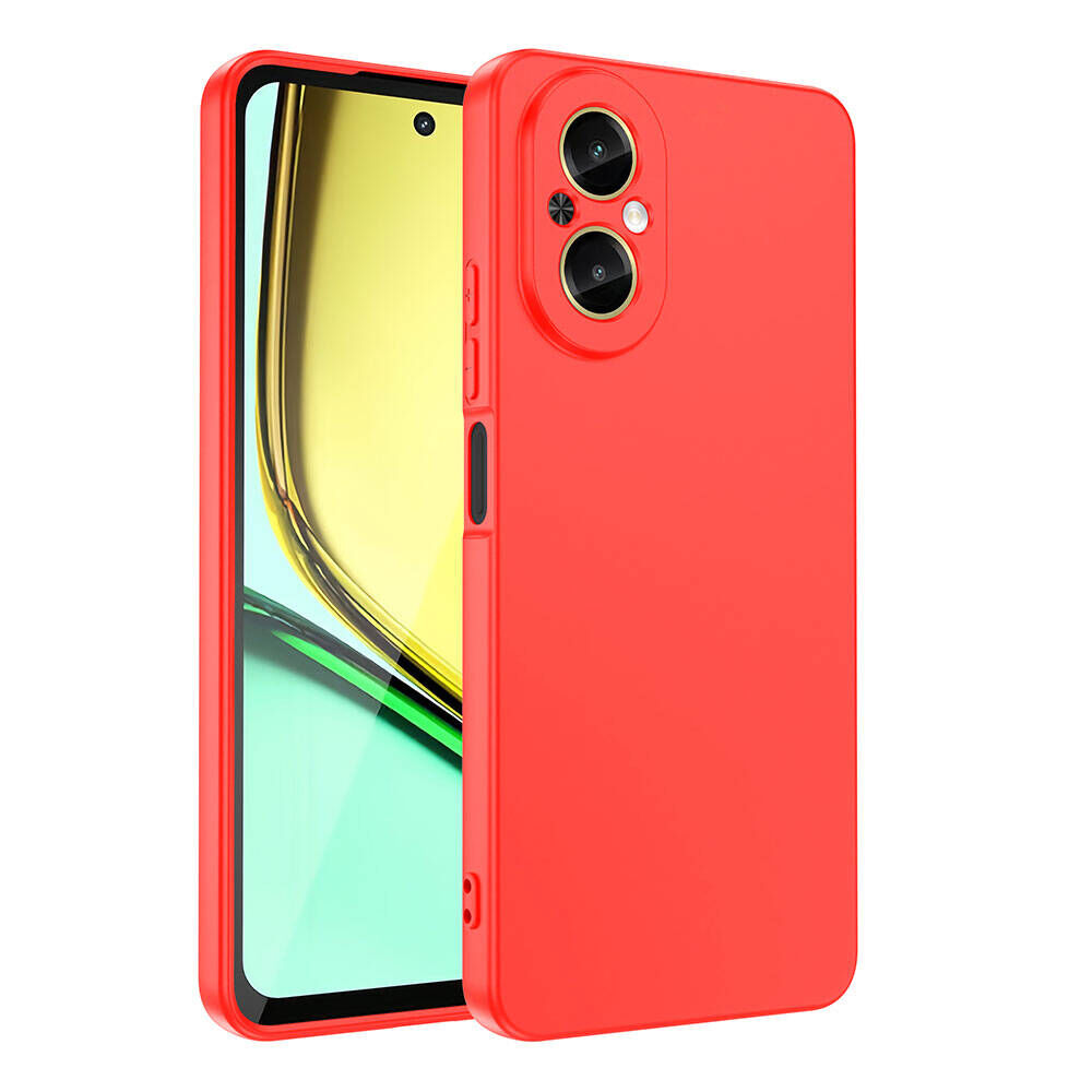 Realme 12 Lite Kılıf Kamera Korumali Mara Lansman Kapak Kırmızı